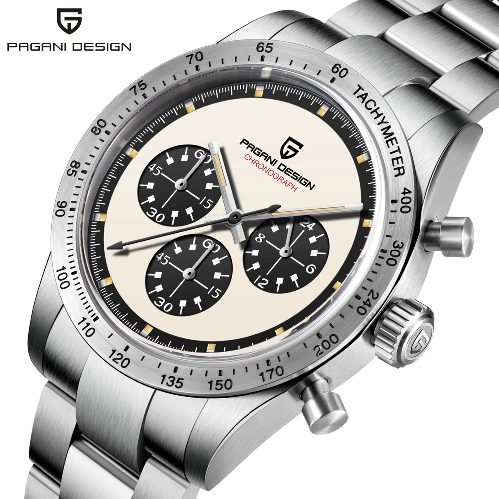 2026 Neue PAGANI DESIGN Herrenuhren Quarzuhr Herren Japan VK63 Uhrwerk Saphirglas Armbanduhr Retro Rennwagen Chronograph 100M Wasserdicht Edelstahluhr Herren Geschenk Schnelle Lieferung aus lokalem