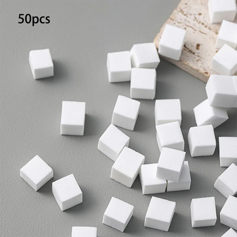 

50Pcs Mini White Square Nail Sponge Set Powder Dotting Pen For Manicure Accessories