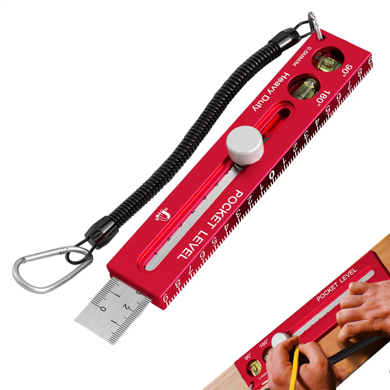 Woodworking Ruler Magnetic Horizontal Guide Gauge Woodworking Layout Tools with Metric and Imperial Scale for Cutting Marking