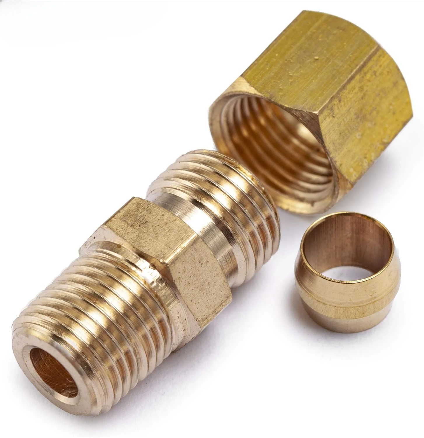 Brass 1/4-Inch OD x 1/8-Inch Male NPT Compression Connector Fitting(Pack of 500)