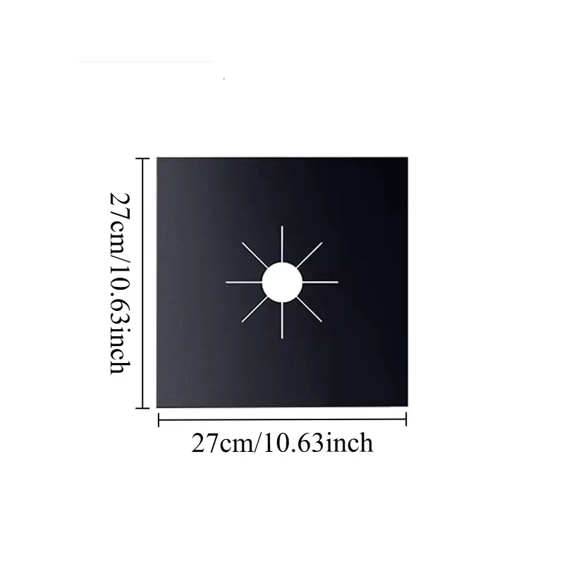 2/4PCS Gas Stove Burner Covers Black Silver Reusable Stove Protector Liners Kitchen Cleaning Pads for Gas Cooker Accessories