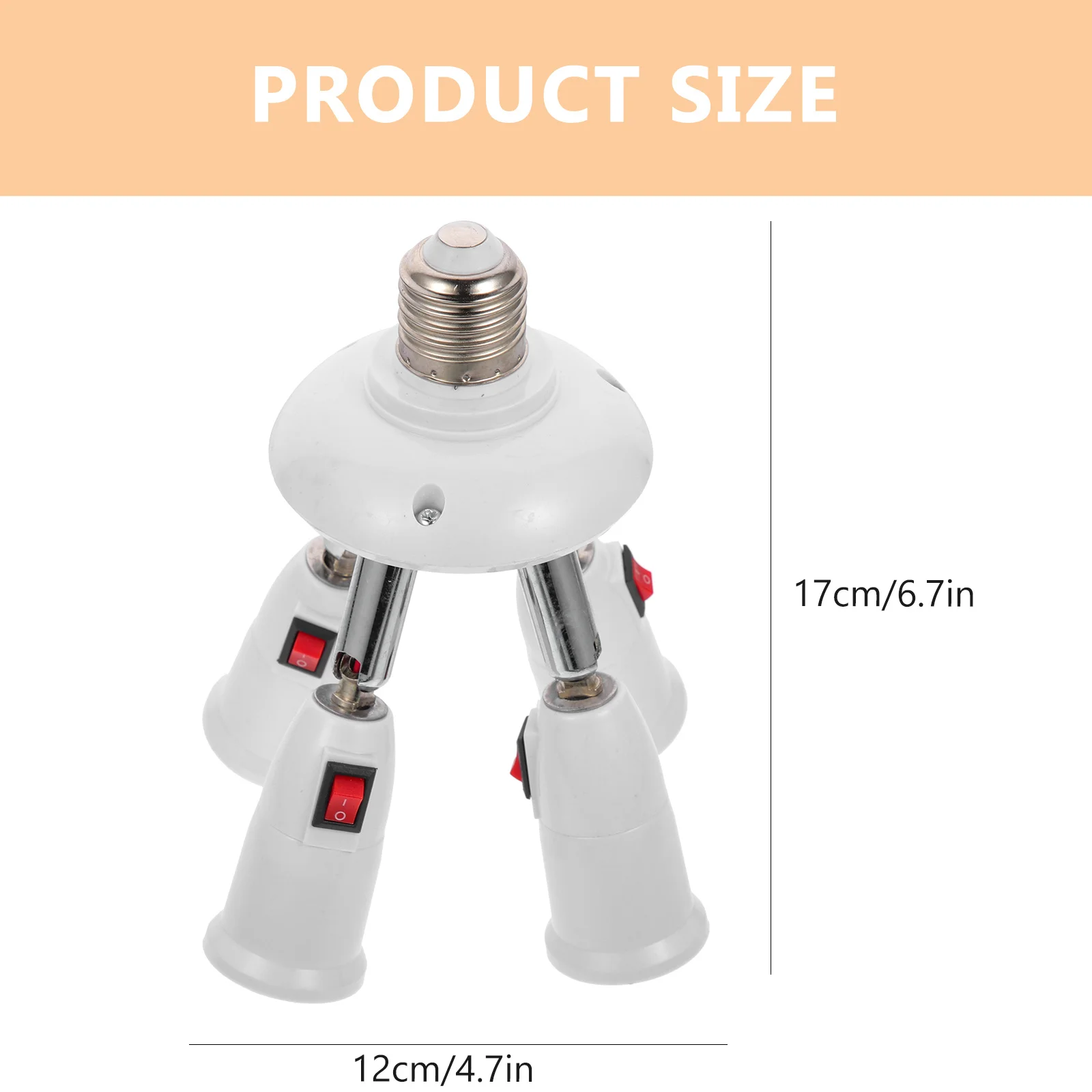 

E27 Splitter Socket Adapter 4 in 1 Adjustable 360 Degree Heat Resistant Light Socket Converter for Kitchen Bedroom Shop