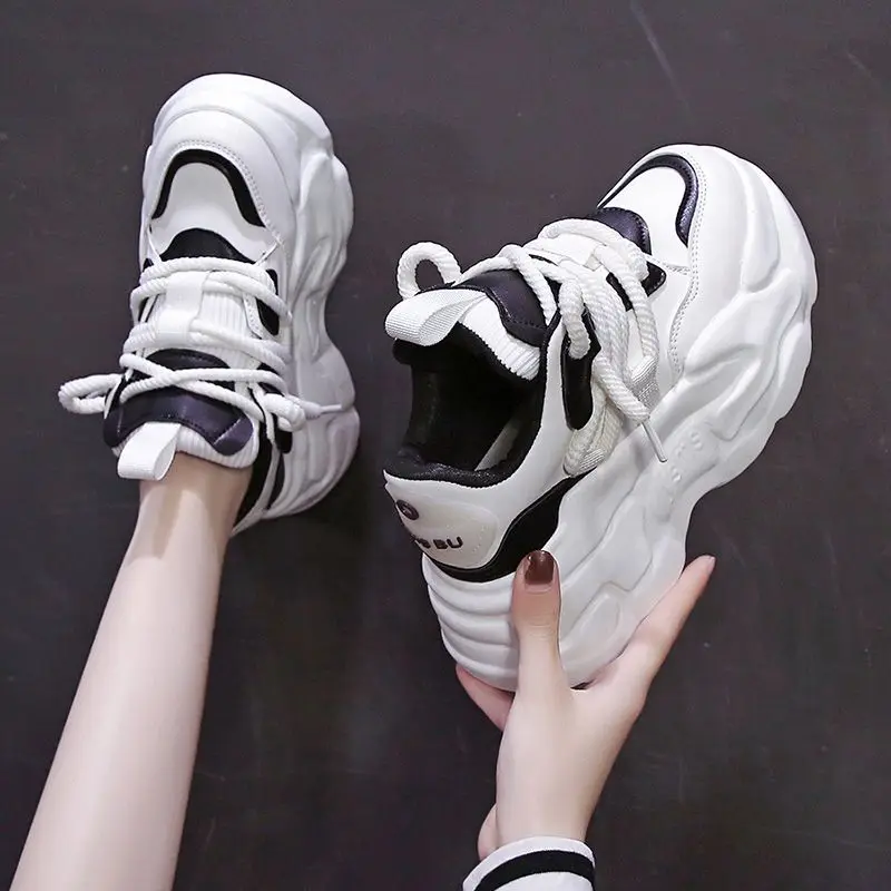 

Women 2025 New Spring Hot-Selling Versatile Casual Height-Increasing Lightweight Sneakers Platform Dad Shoes 7cm