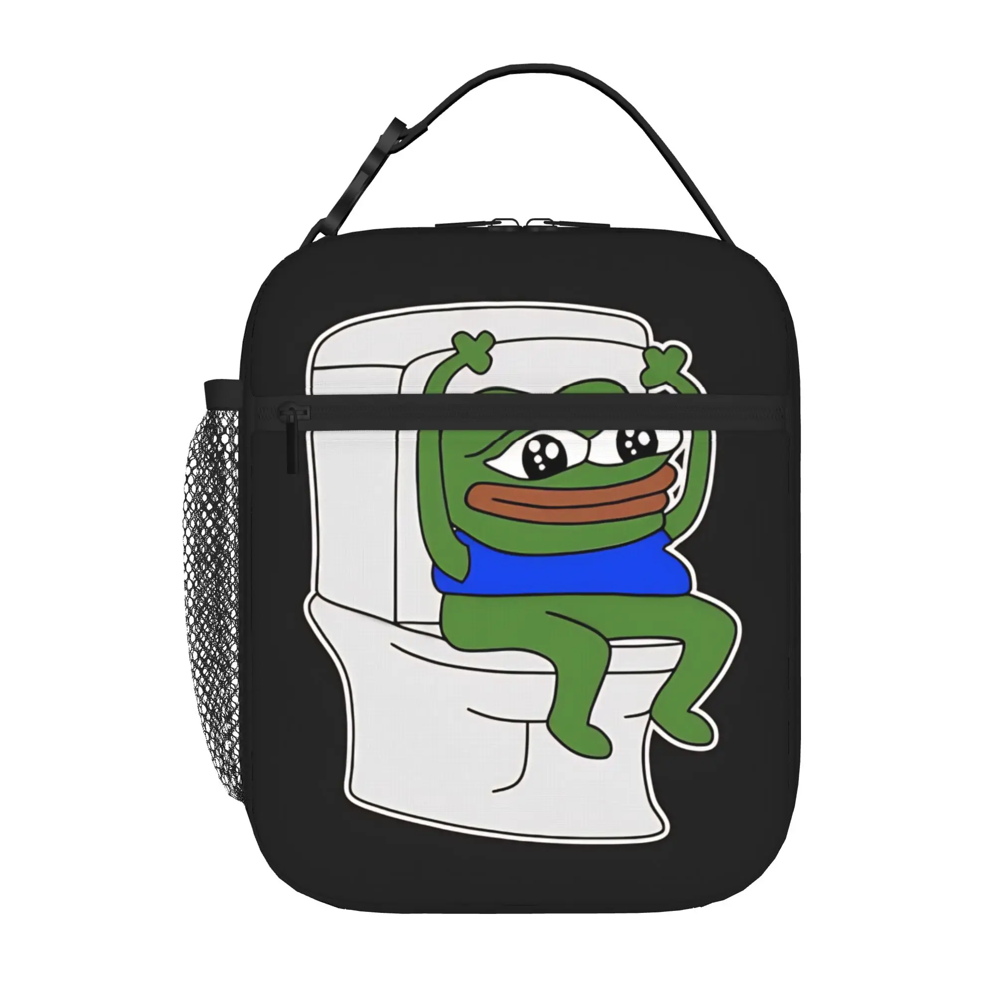 1 Piece Zipper Closure hypersPooPoo Storage Bag Pocket Pepe the Frog School Lunch Food Box Reusable For Lunch Food Bag