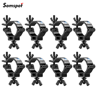 Somspot 8Pieces Alumimun Alloy Stage Lights Clamp Hanger Hooks Bracket Heavy Duty Hook for Moving Heads Concert Wedding Theater