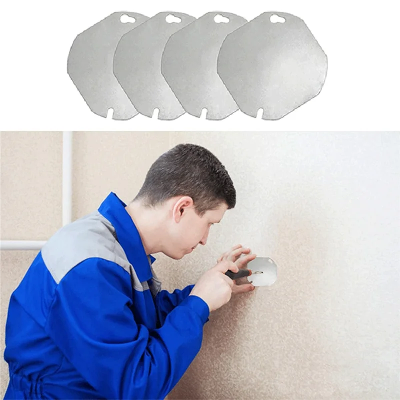 

AT43-12Pcs Octagon Electrical Box Cover,Metal Junction Box Covers, Blank Flat Outlet Box Cover For 4 Inch Octagonal Box