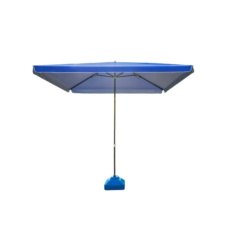 Large outdoor sunshade large umbrella stall square stall rectangular sun umbrella folding rainproof sunscreen beach
