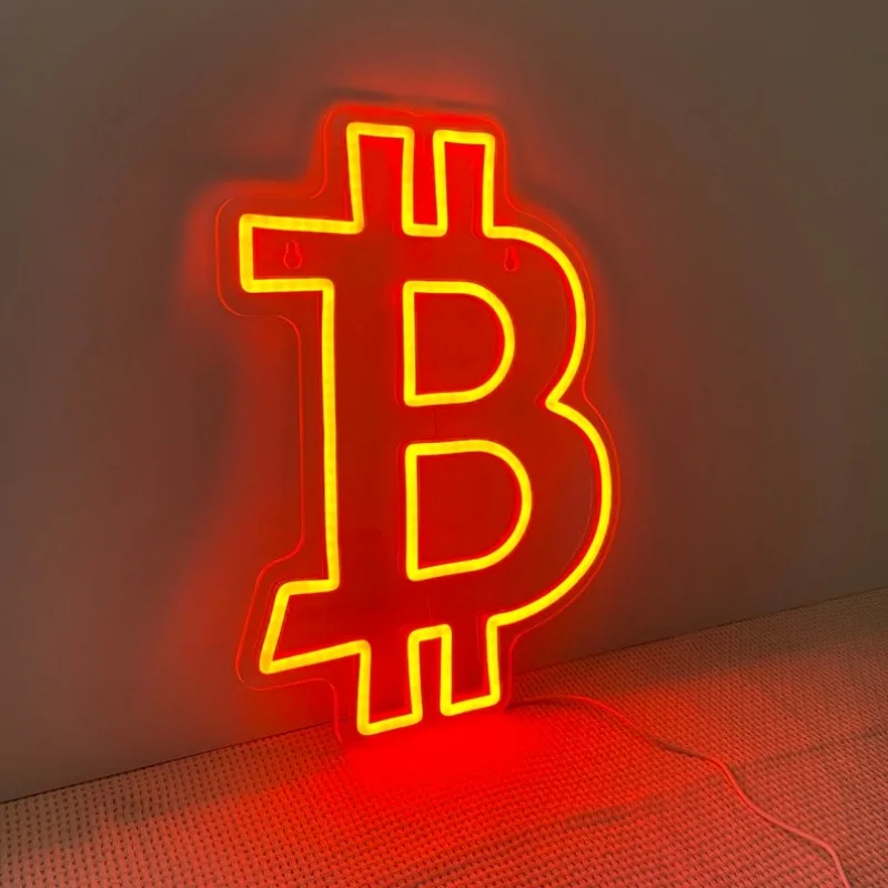 Bitcoin Neon Sign Custom Led Neon Light for Home Wall Art Decor Business Neon Logo Trader Wall Decor Man Cave Game Room Sign
