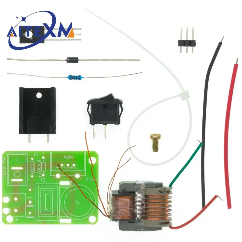 15KV wysokiej częstotliwości DC wysokiego napięcia łuku zapłonu falownik agregatu Boost Step-Up 18650 DIY Kit U transformator rdzeniowy Suite 3.7V