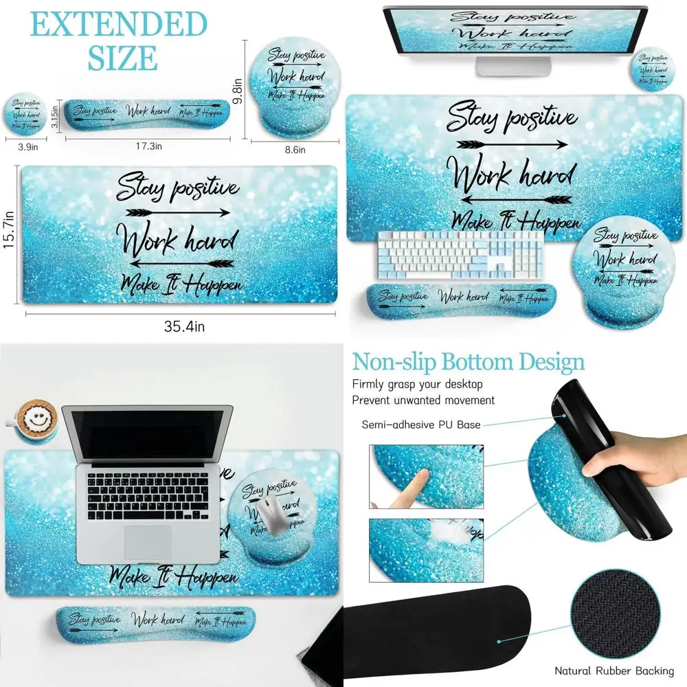 

Desk Mat Pad, XXL Large Gaming Mouse Pad with Wrist Rest Wrist Support, Ergonomic Mouse Pad, Keyboard Wrist Rest, er, Home Oice