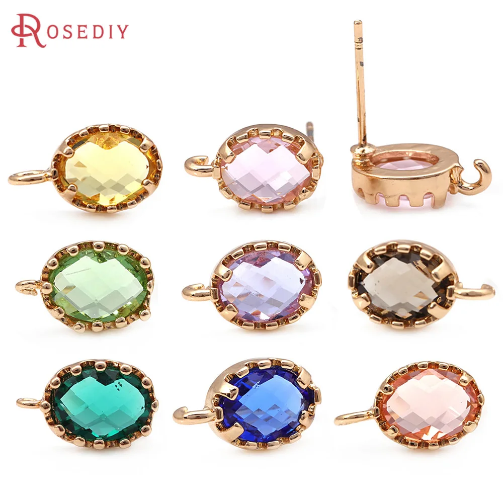 18K Gold Color Brass Grass Oval Stud Earrings Pins Earrings Women Earrings Diy Accessories Rosediy Official Store
