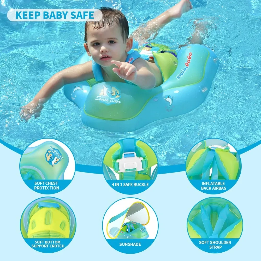 Flotador de natación inflable para bebés, anillo de baño circular, juguetes de verano para niños pequeños, nuevas actualizaciones