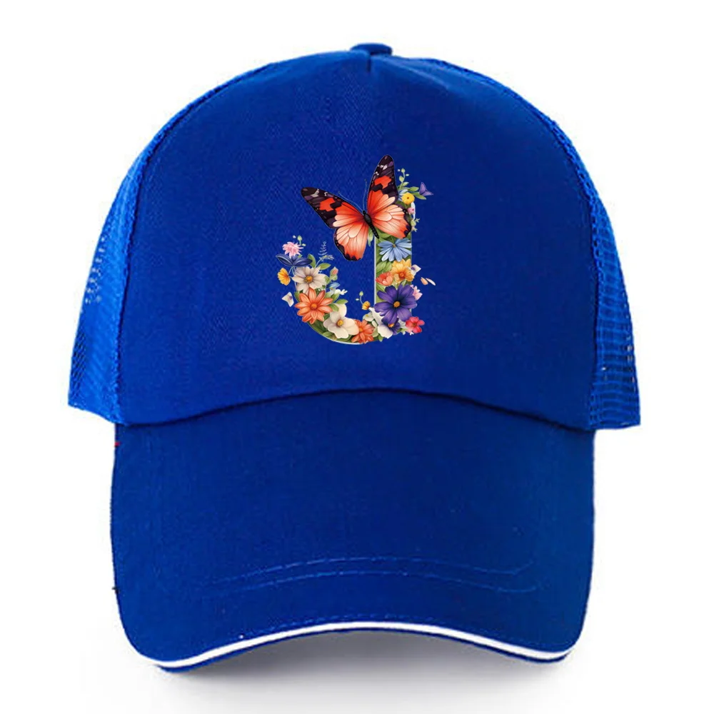 Gorra de béisbol para hombre y mujer, malla transpirable, deportiva, pesca, Golf, al aire libre, fina, informal, estampado de letras de mariposa, Verano