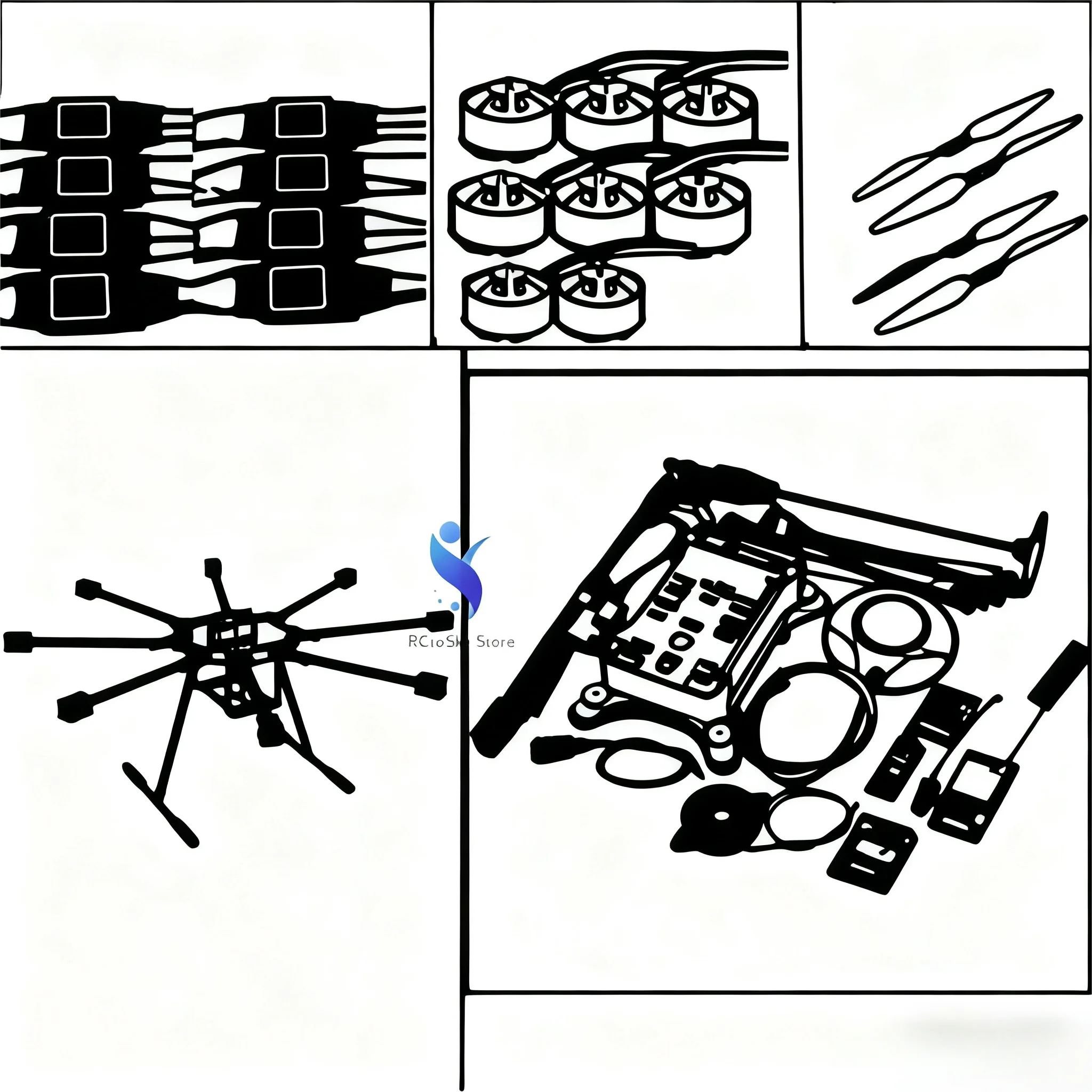 

RC LX1100 Full Carbon Fiber 1100mm Octa-Rotor Frame BLHELI 40A ESC PX4 Pixhawk 2.4.8 M10 Flight Control Set D4114 Motor