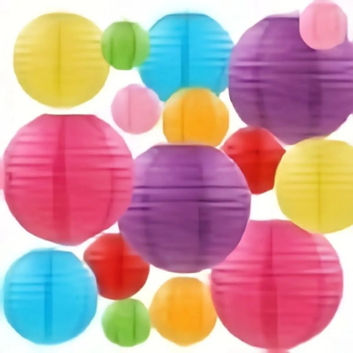 20pack Colorful Paper Lanterns Wedding Party Decoration Set, Reusable Easy Assemble,Birthday, Baby Shower Party Favor - Detail 1