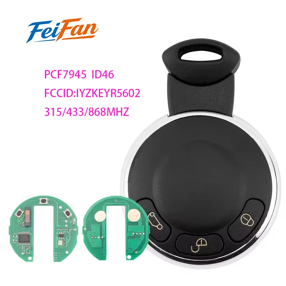 FeiFan Smart Remote Key For BMW MINI Cooper FCC:IYZKEYR5602 PN:456368-03 315LP/315/433/868MHZ ID:46CHIP.