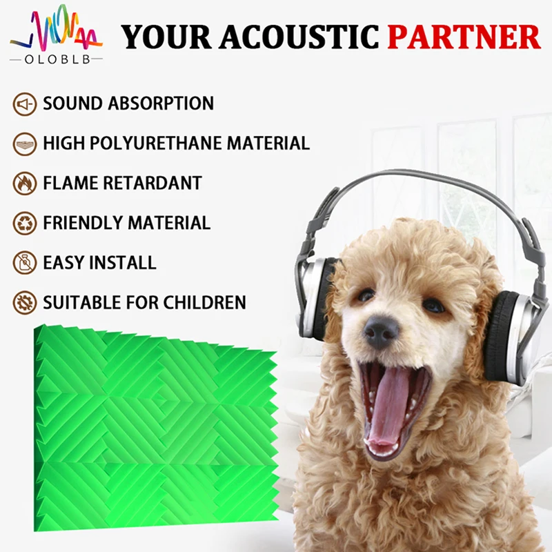 Noise Canceling Foam 6/12/24 Pcs, Studio Soundproofing Foam Panels, Sound Equipment Home Music Accessories Insulation Room