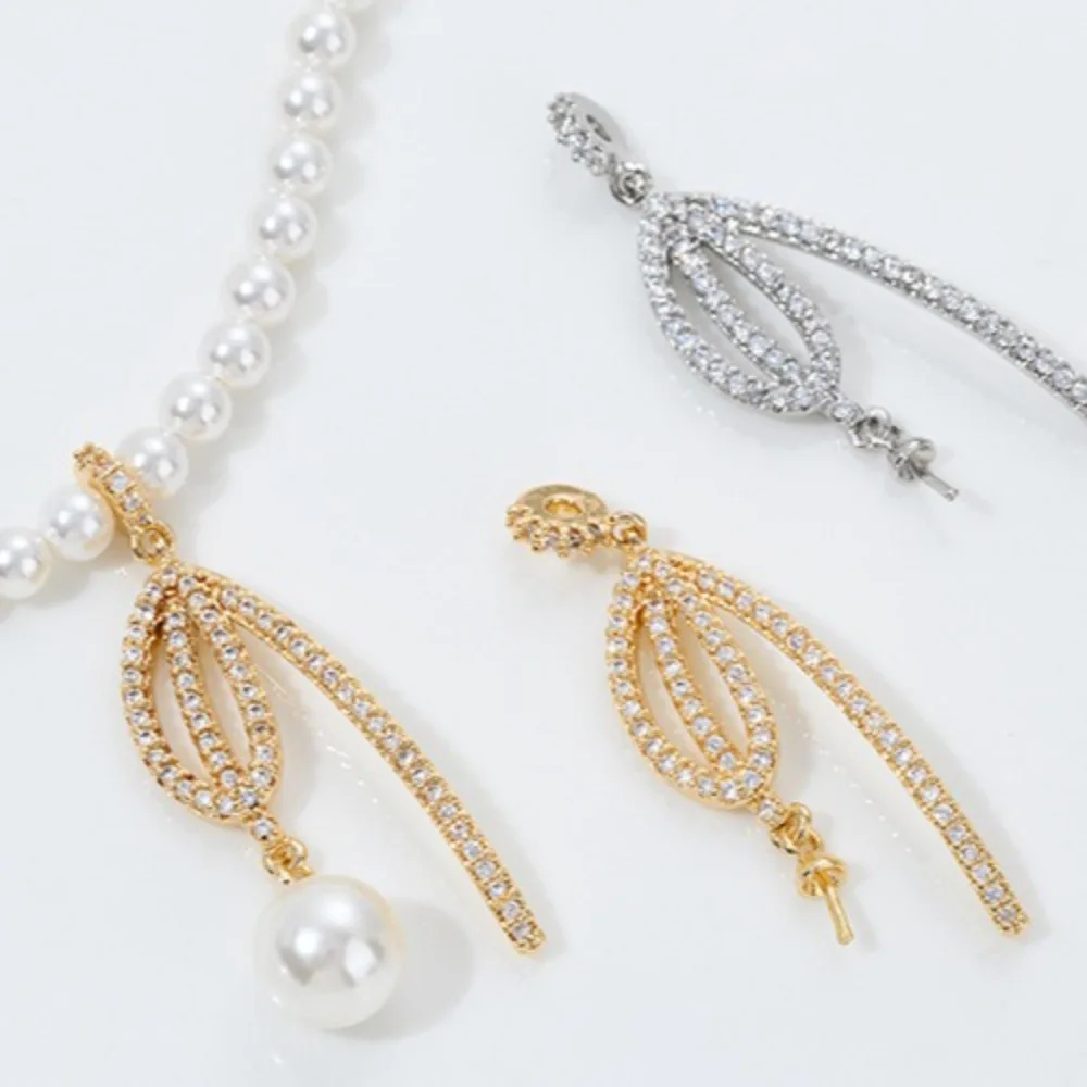 

1 шт., медные застежки, 14-каратное золото, циркониевое ожерелье, кулон, пряжка, лента, бант, кристалл, сделай сам, липкий жемчуг, ювелирные аксессуары