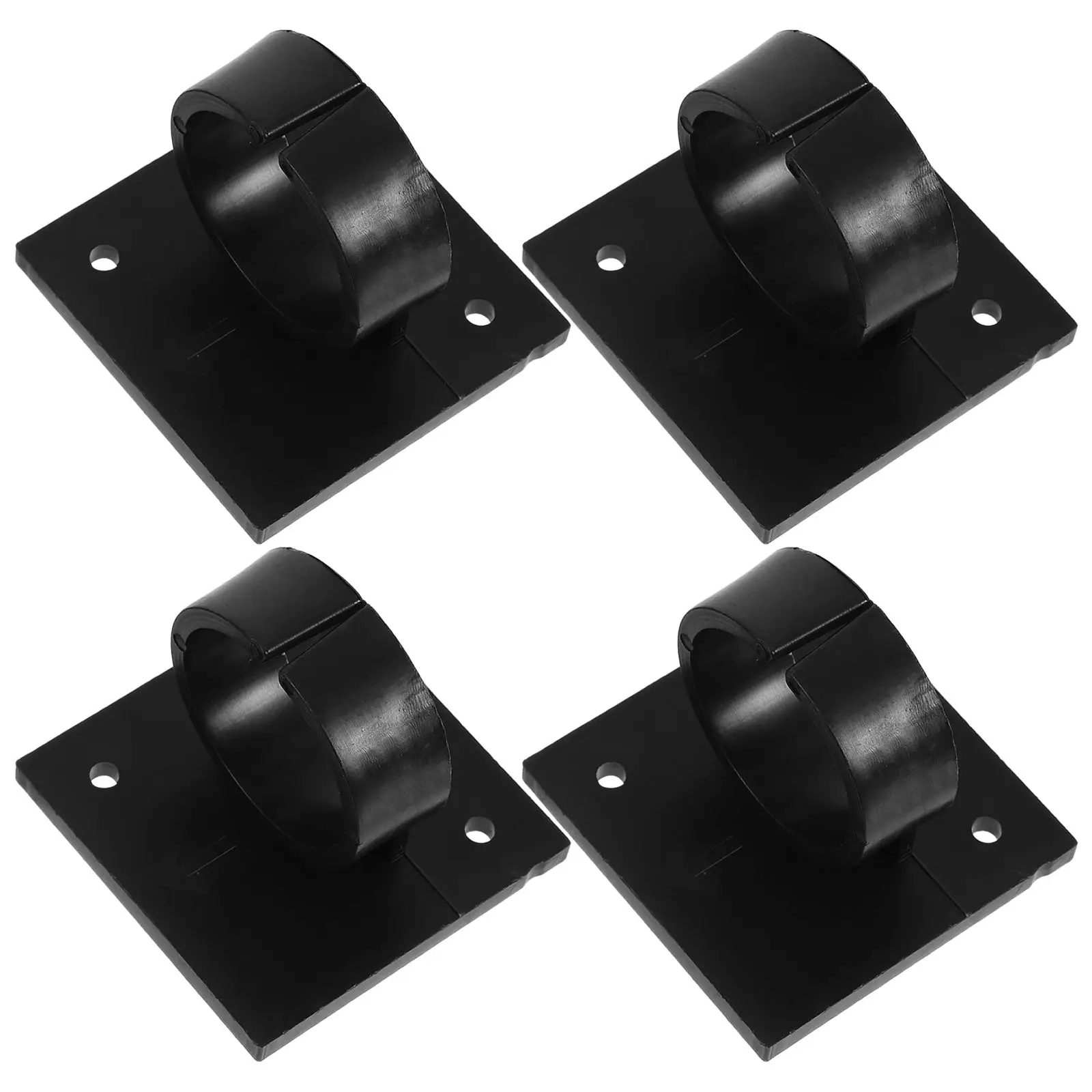 

4pcs Microphone Clips Black Small Square Mic Holder Clamp for Handheld Wireless Mics Logo Flag Station Adjustable Stable