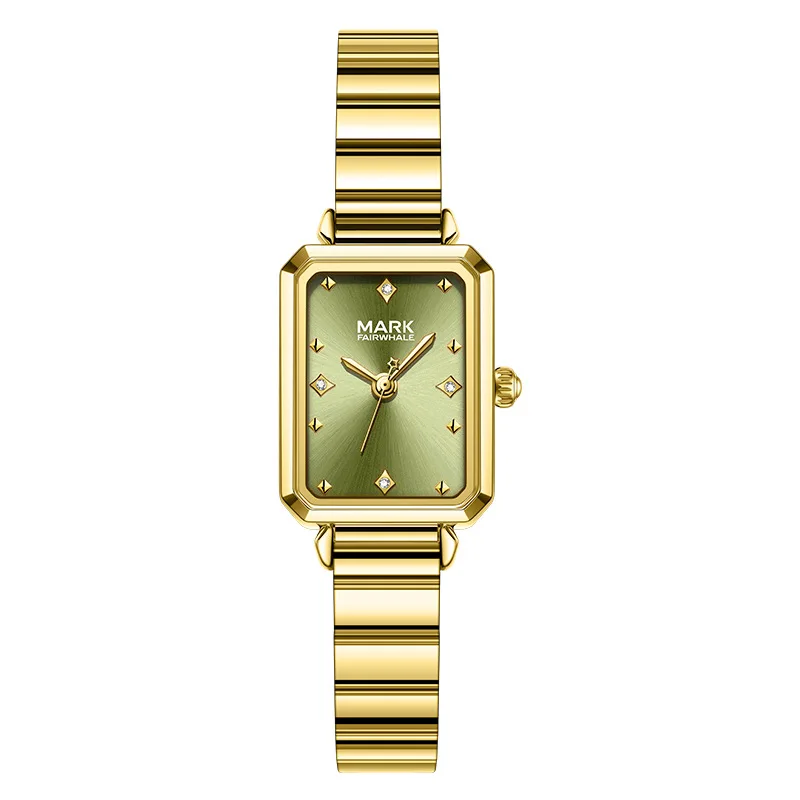 Unique New Square Quartz Watch for Women with Ultra Thin Steel Strap and Waterproof Clasp Wristwatch