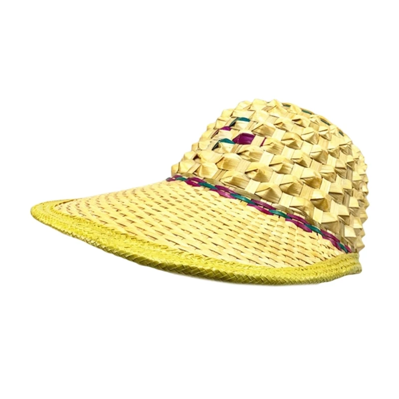 Bamboo Woven Safety Hat Construction Helmets Rattan Hat Fishing Hat for Men Fishing Gardening