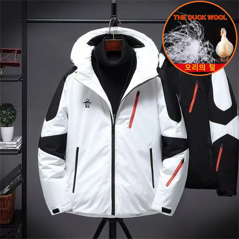 Winter Golf Jackets Women Men Fashion Casual Down Jacket golf Coat Windproof hooded Warm Ladies Golf Wear Man Golf Clothing 골프웨어