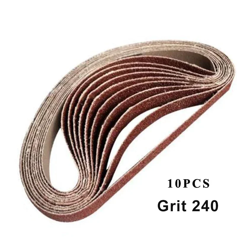 10 PCS/Set Sanding Belts 60-600-Grit Abrasive Bands For 15x452 Mm M10 Sanders File Sanders Belt Wood Soft Metal Polishing