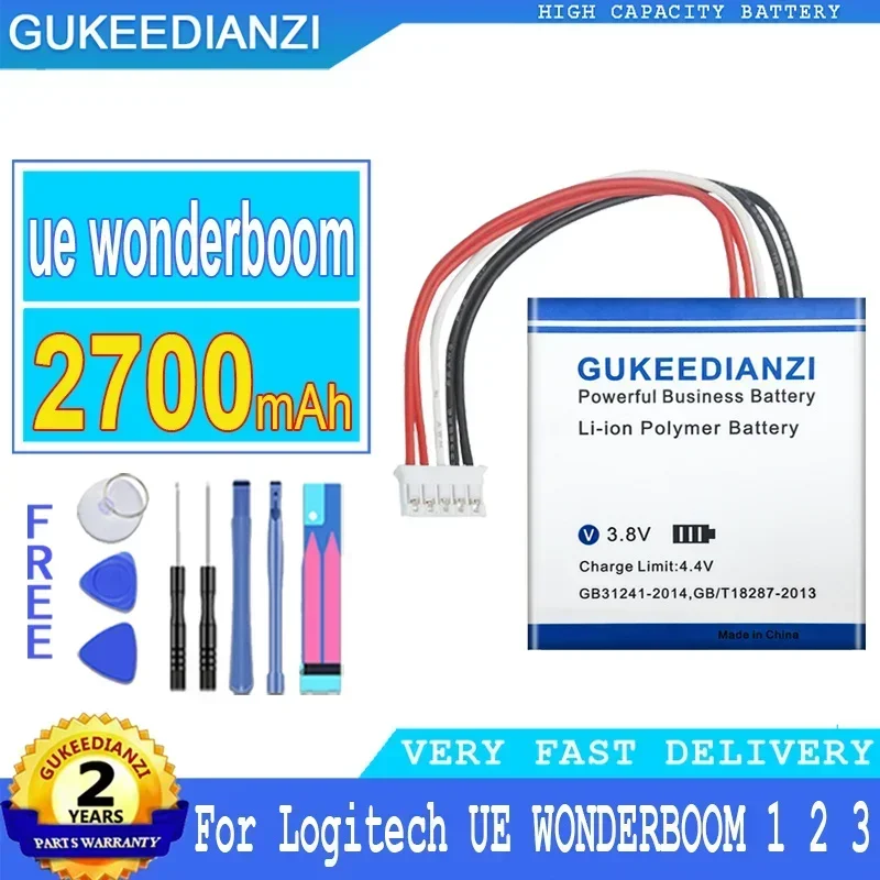 

Аккумуляторная батарея 2700 мАч для Logitech UE WONDERBOOM 1 2 3, Bluetooth-динамик, 360 °, аккумулятор с объемным звуком