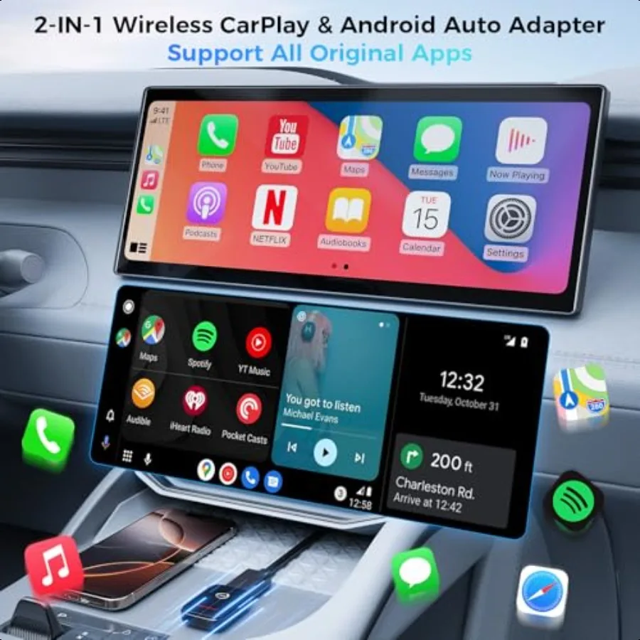 Мини-адаптер Android Auto Wirel Adapter Wirel CarPlay для iPhone iOS Android Wirel CarPlay USB-ключ для автомобилей с проводом OEM C
