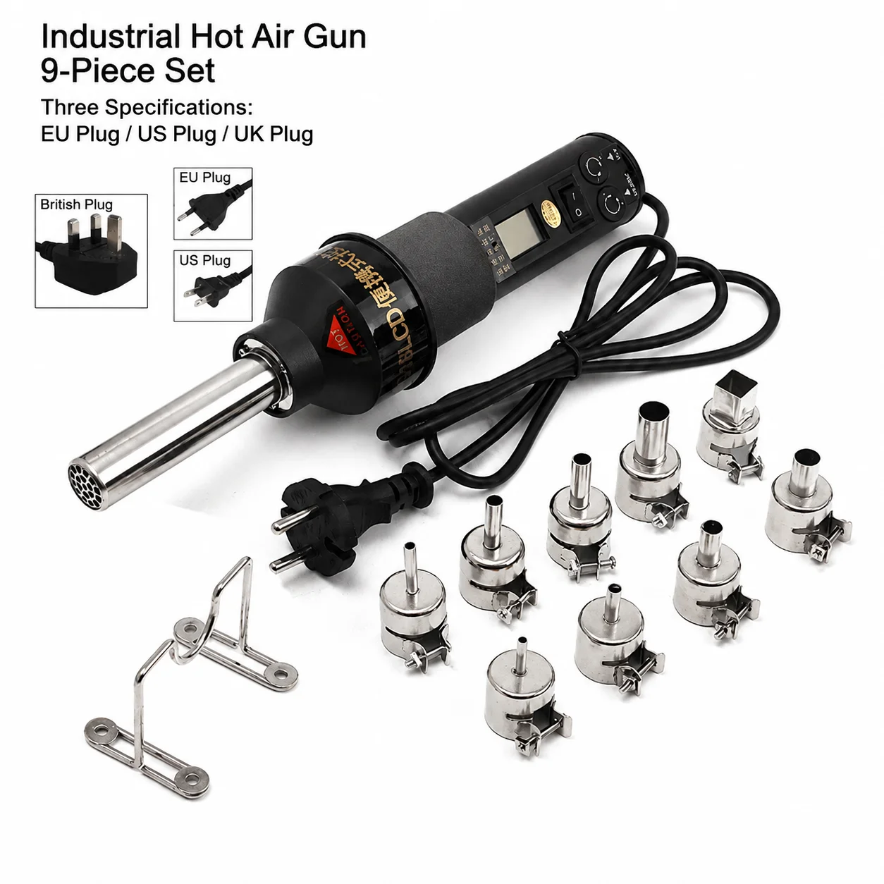 110V Hot Air Gun Heat Gun with Temperature Control Digital Display, Corded Adjustable Heat Blower Kit