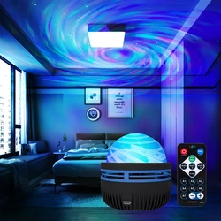 LED Star Projector Ocean Wave And Nebula Night Light Room Rotating Star Projector Light Bedroom Romantic Decor Party Decor.