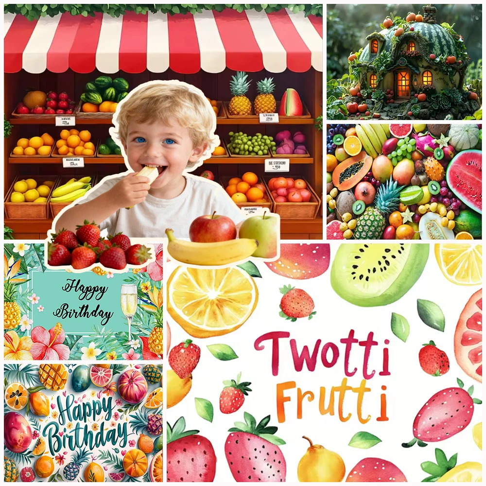 

Delicious Fruit Party Background Decoration Supermarket Watermelon Lemon Plants Children's Birthday Backdrop Banner Baby Showers