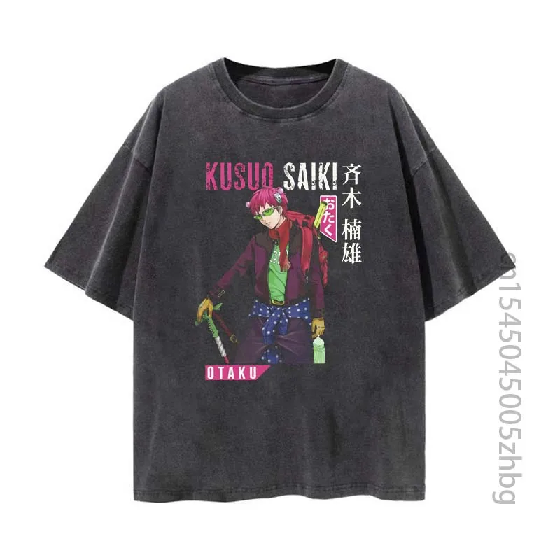 

Saiki Kusuo no Sai Nan Anime Woman Shirt Streetwear Harajuku Vintage Distressed Tshirt Manga Graphic T Shirt Men Tops Tees