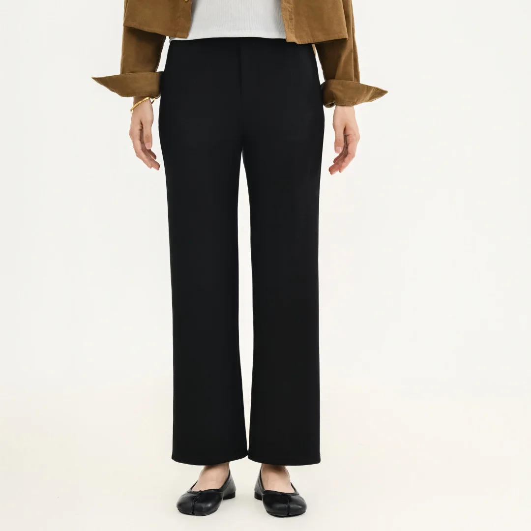 High Waist Flared Pants Casual Commute Style Airy Cloud Sensation Loose Fit Nine-Tenths Length Women's Autumn Fashion
