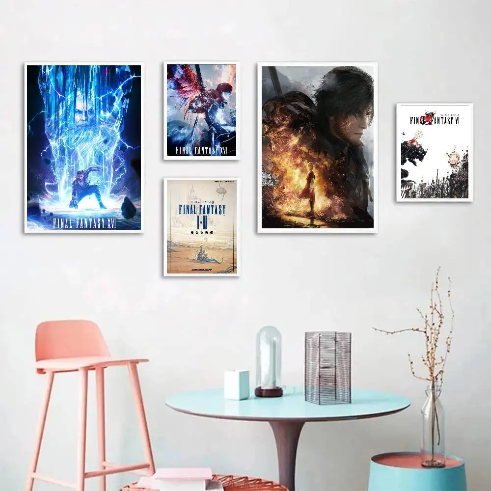 Anime Videogames F-FINAL FANTASY Posters Living Room Bar Cafe Quality Canvas Vintage Style Comics Painting Art Home Wall Decor