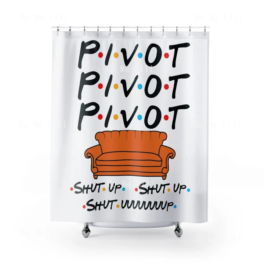 Pivot Friends Shower Curtain Fabric Bathroom Decor Set With Hooks