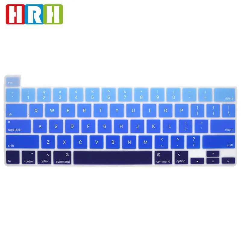 HRH Gradual Rainbow Silicone English Keyboard Skin Cover For MacBook Pro16  A2141 Pro 13 M1 M2 Chip A2338/A2251/A2289 2020 2022