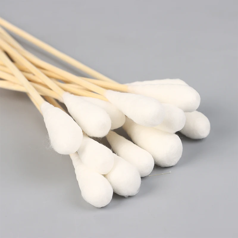 20PCS 20CM Women Beauty Disposable Makeup Cotton Swab Big Head Buds Make Up Wood Sticks Nose Ears Cleaning Health Care