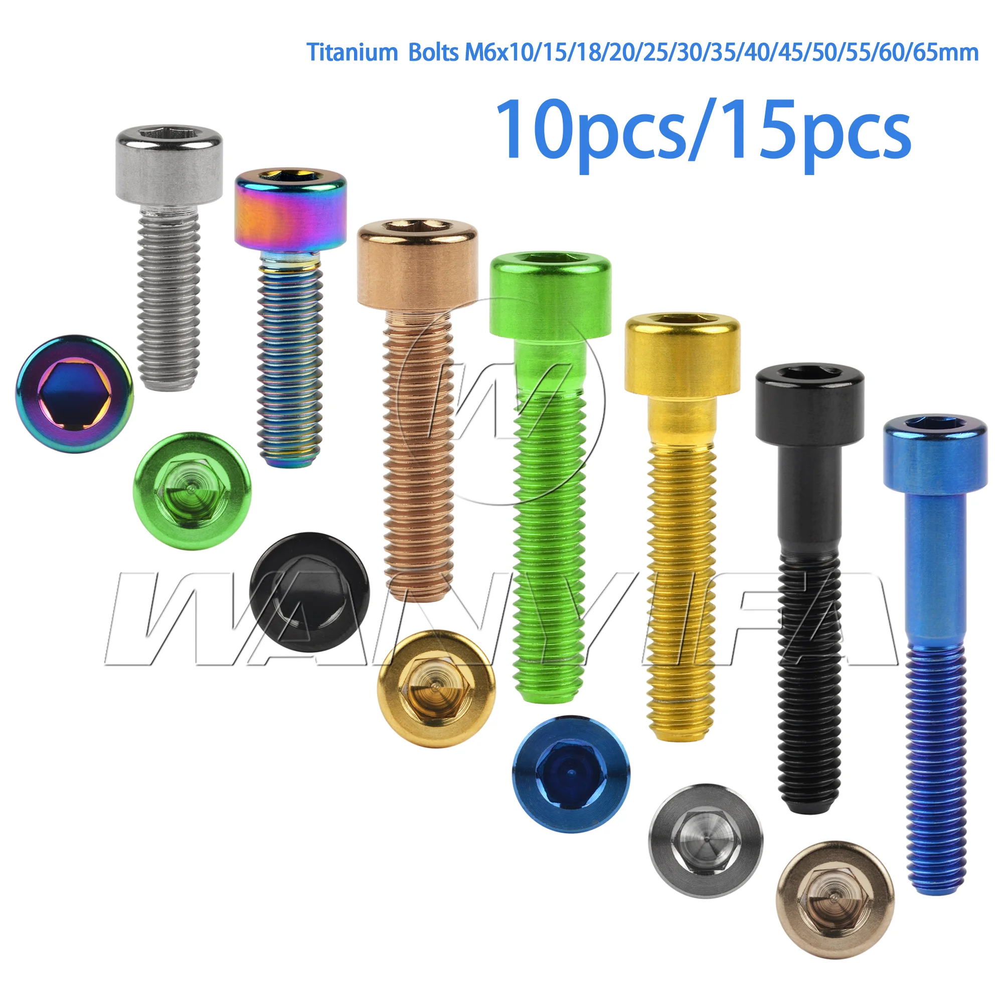 

Titanium Alloy Hex Socket Head Cap Screws M6x10/15/18/20/25/30/35/40/45/50/55/60/65mm Bicycle-Specific Screws