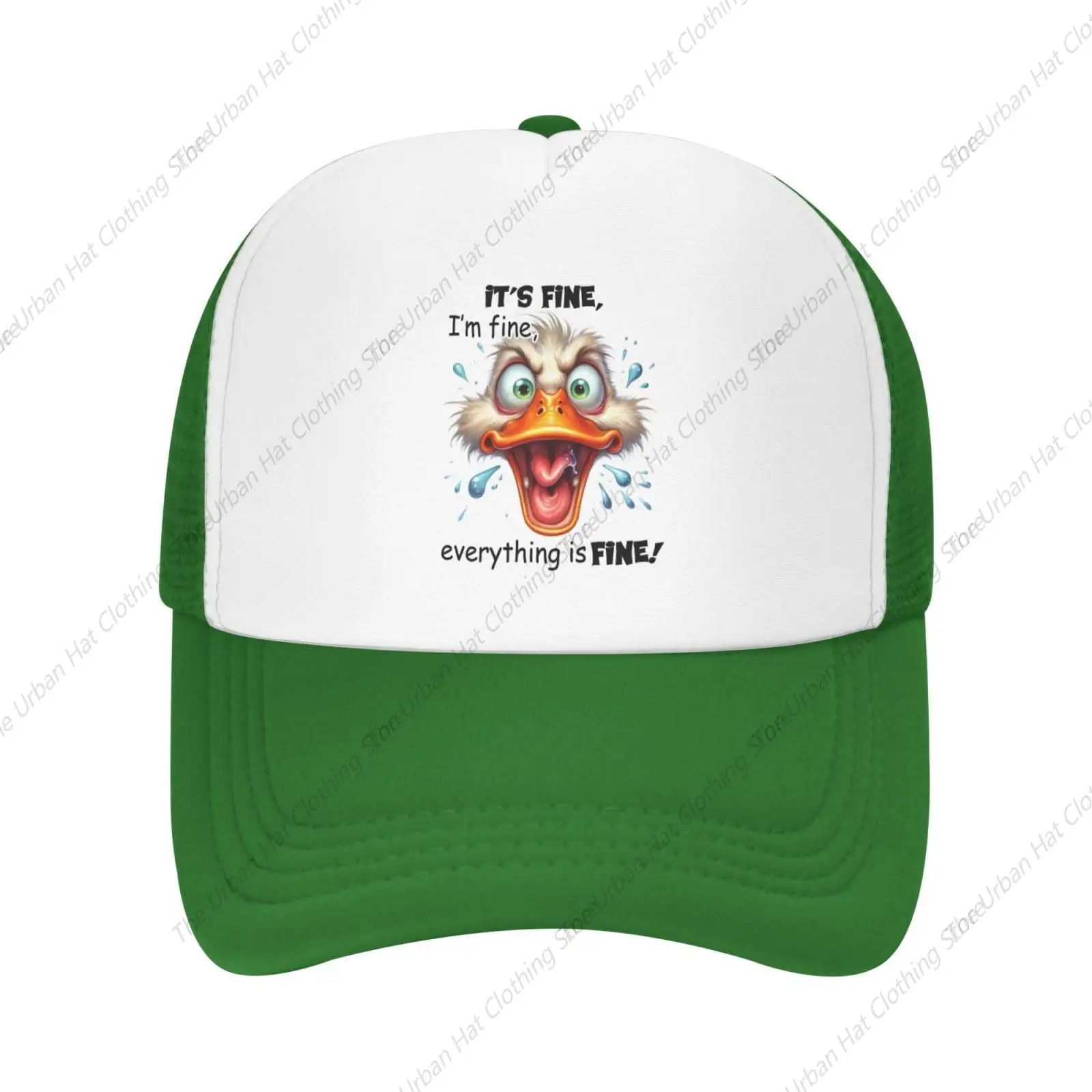 Animals It's Fine Baseball Cap Mens Funny Cat Dog Print Hip-hop Mesh Sun Hat Trucker Hats for Men Women