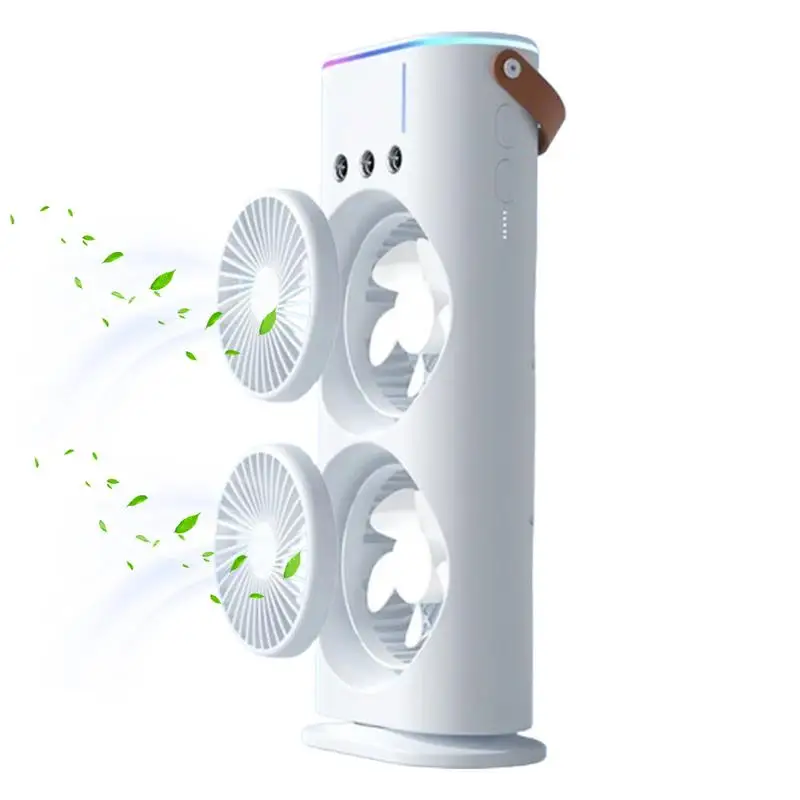 Double Ended Cooling Mister Fan Spray Mist Fan USB Rechargeable Handheld Portable Mini Fan USB Electric Fan LED Night Light