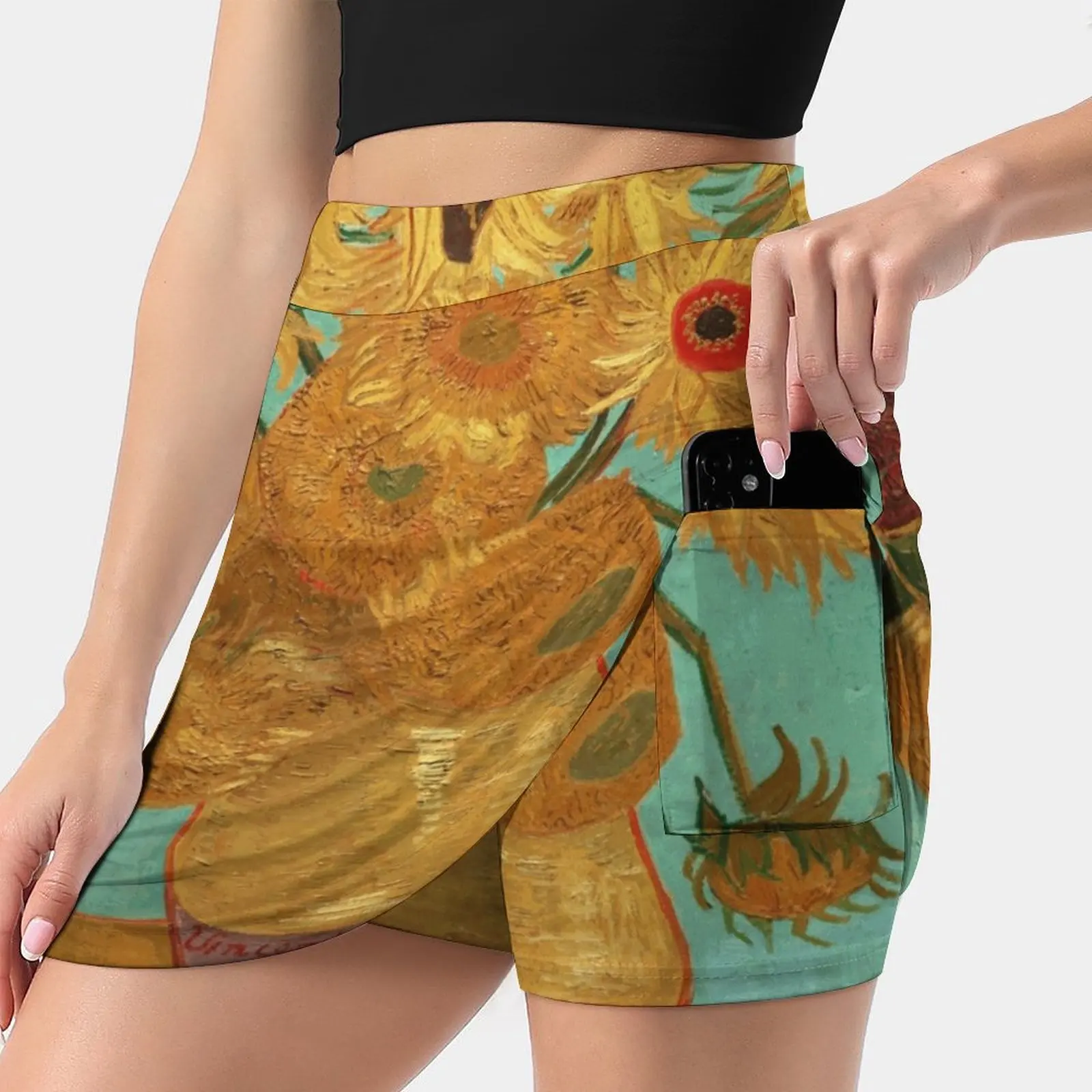 Vincent Van Gogh Twelve Sunflowers In A Vase Women's skirt Sport Skort Skirt With Pocket Fashion Korean Style Skirt 4Xl Skirts