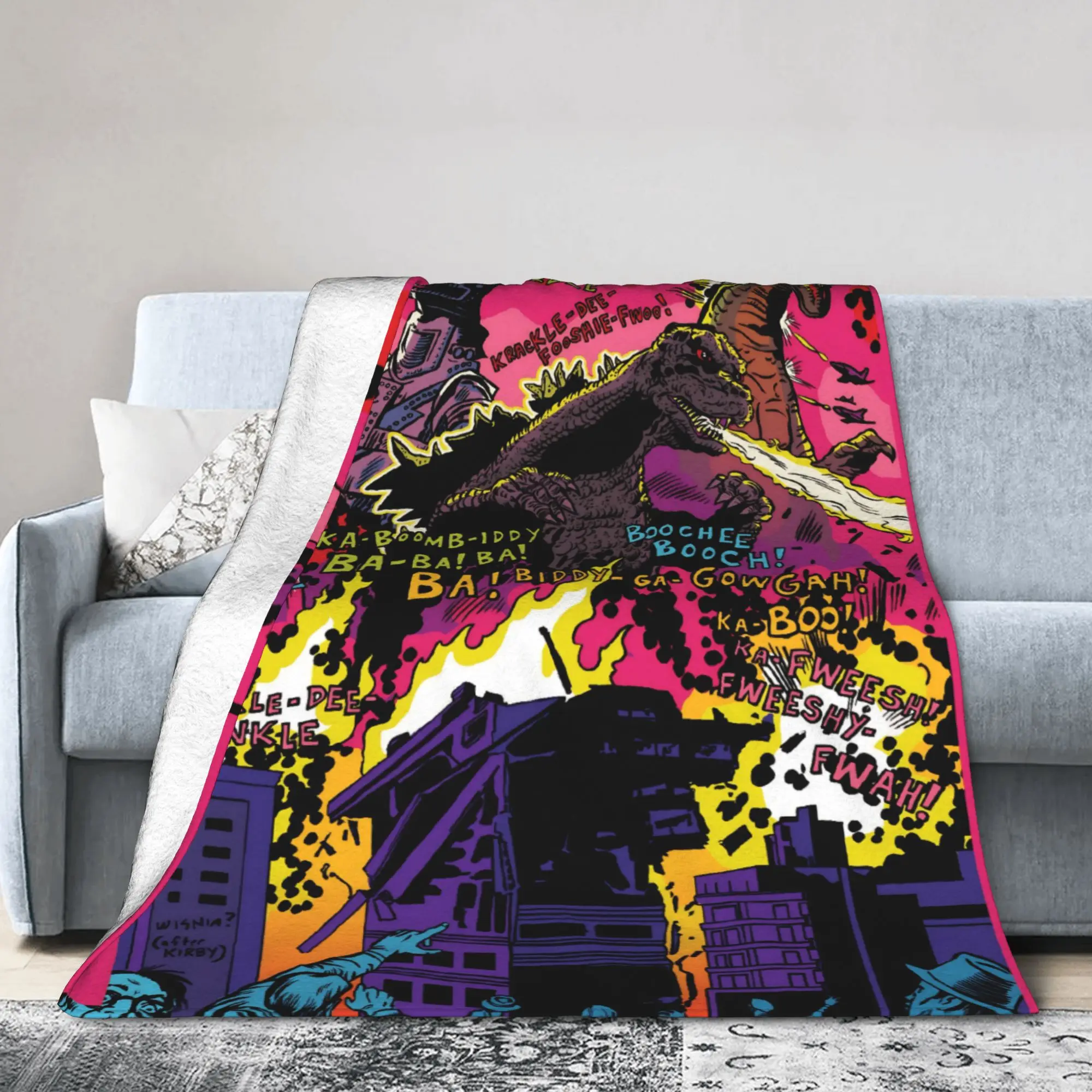Monster Showa Godzillaed  Flannel Throw Blanket  Blankets for Sofa Car Warm Bedroom Quilt,