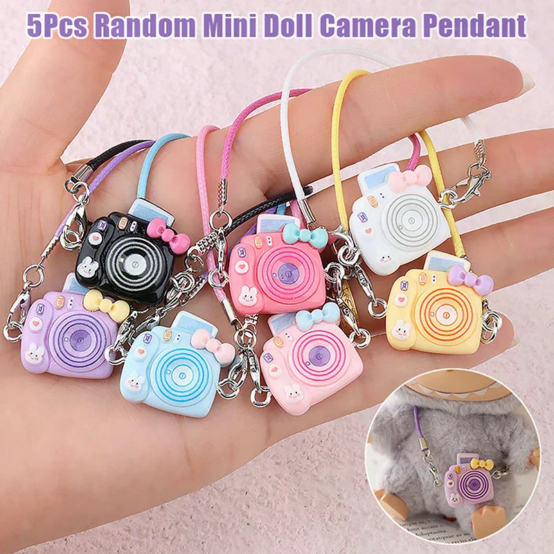 

5 шт., мини-кукла, подвеска для камеры, милая кукла, декор, аксессуары, мультяшный кулон, украшение для камеры кукольного домика, детские игрушки