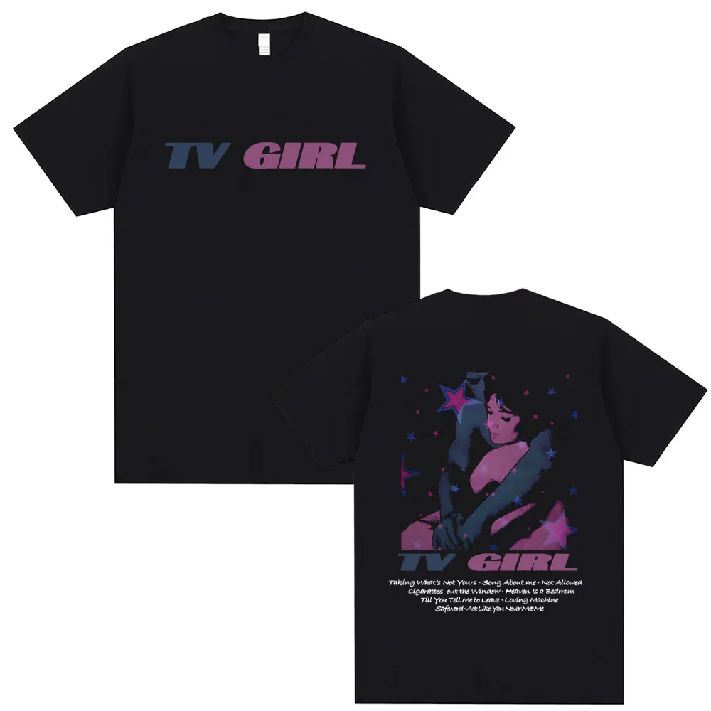 TV Girl Who Really Cares Album Graphic T-shirt Men Women Casual Cotton Oversized Tshirt Men's Fashion Vintage Pop Music T-Shirts