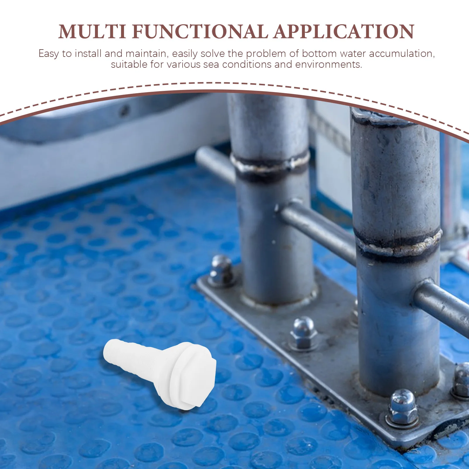 صمام تصريف القارب البلاستيكي البحري، موصل تصريف سطح السفينة المتين لقارب صغير، مضخة نزح، قابس التصريف البحري