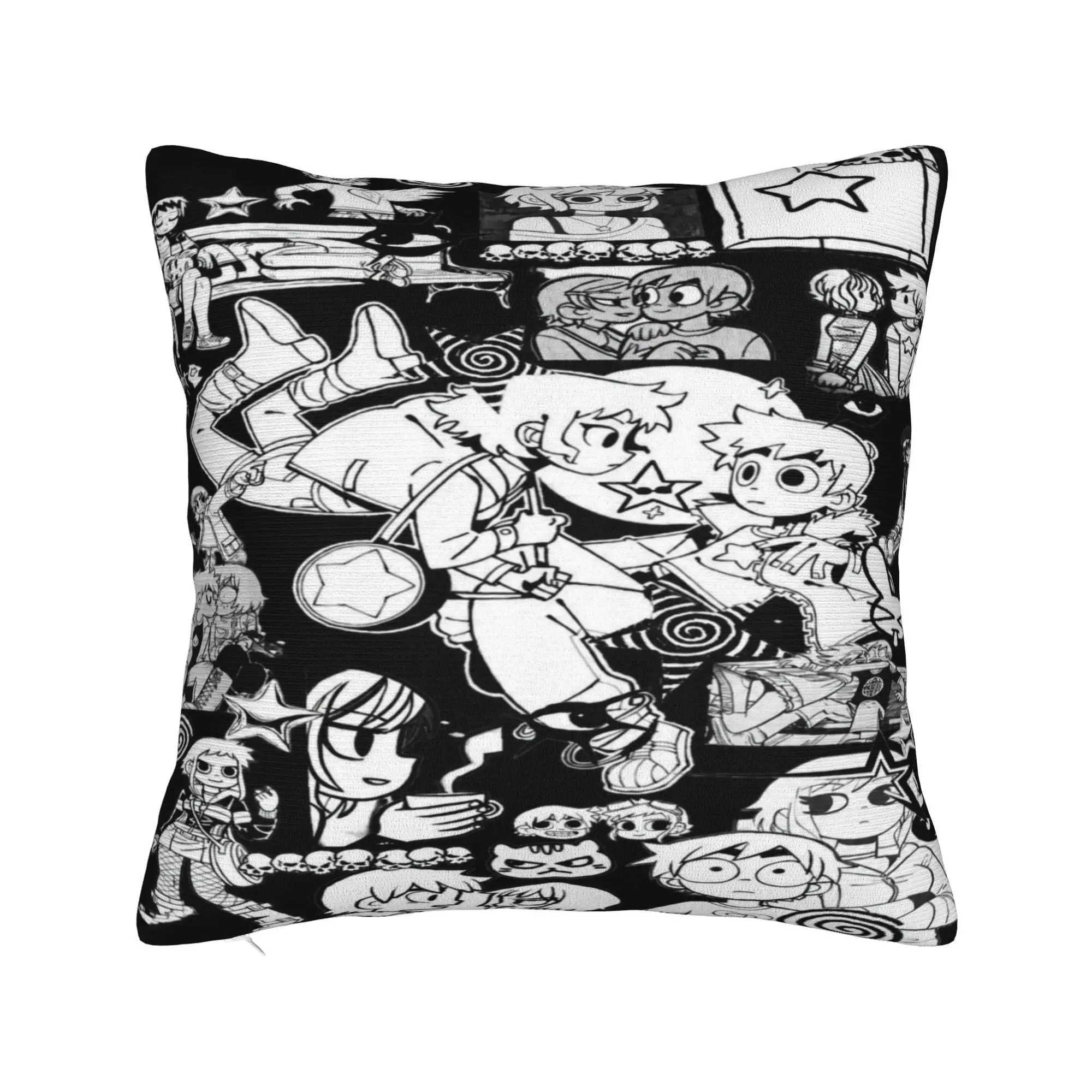 Scott Pilgrim vs. the World Printed Pillowcases Cushion Cover  Pillow Covers Y2K Chair Decorations Square Multiple Sizes