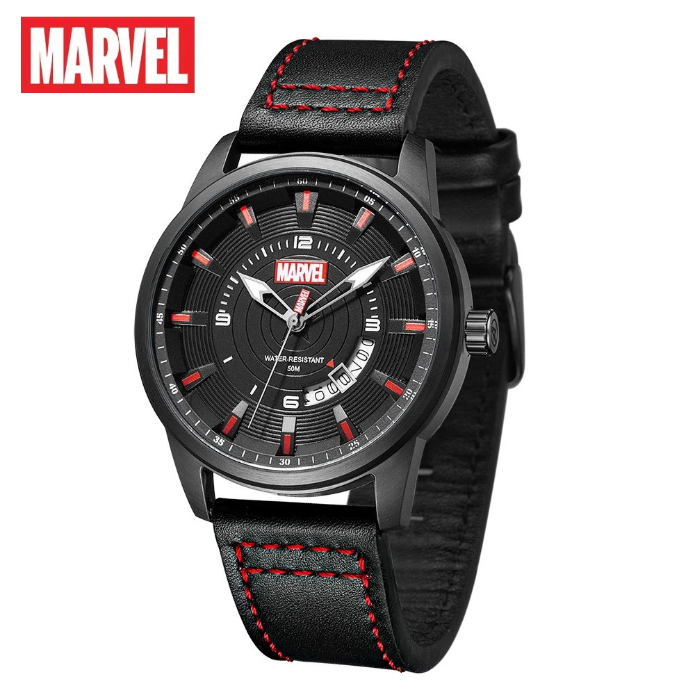 

Marvel Disney Gift With Box Men Watch Mind Series American Team Stainless Steel Luminous Date Dial Art Men's Quartz Clock Zegare