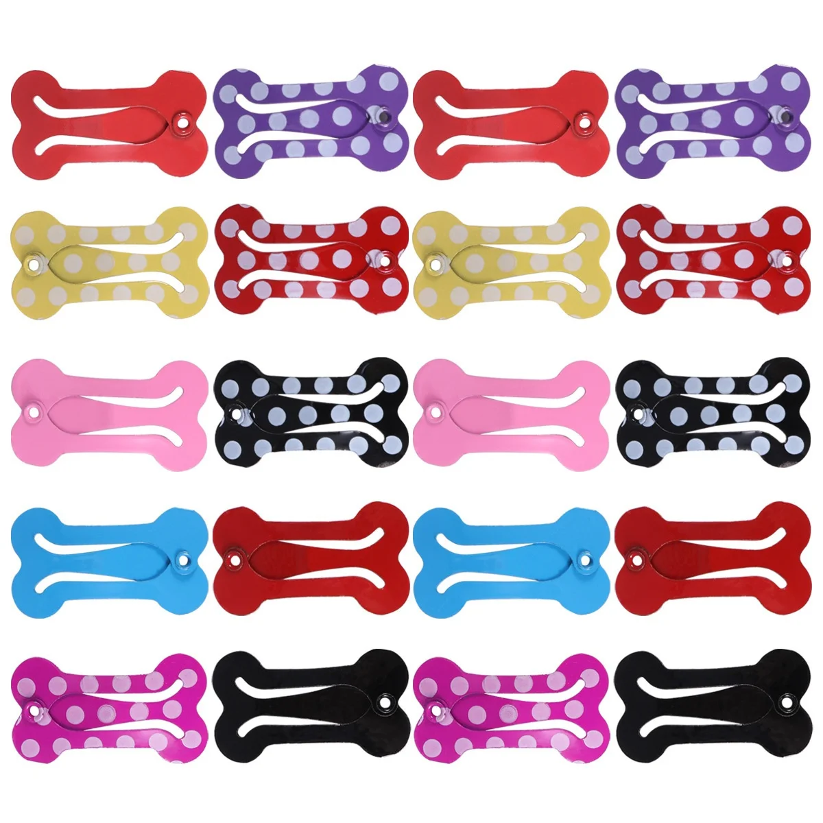

20Pcs Bone Shape Pet Hair Clips Ponytail Holders for Party Photo Taking Daily Wear Pet Hair Accessories