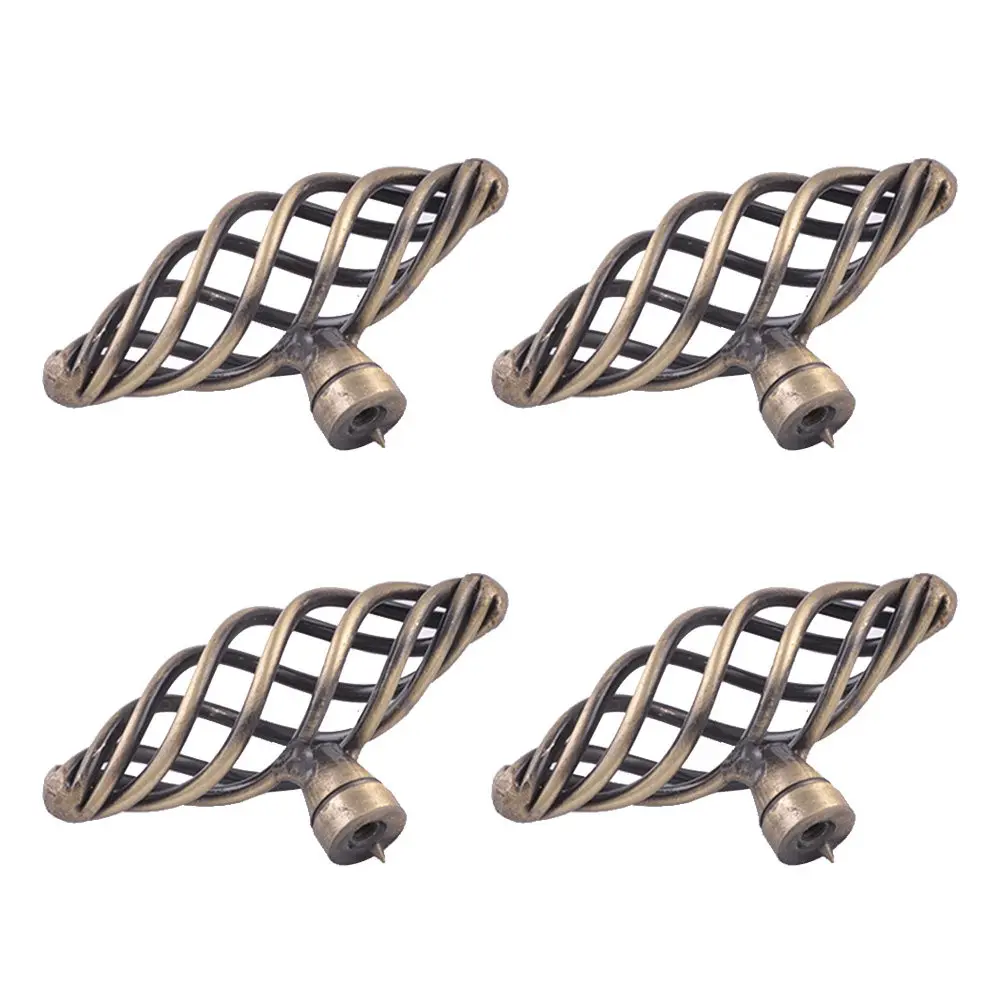 4Pcs Alloy Nordic Bird Cage Drawer Knobs Solid Base Cabinet Pull Handles for Glass Door Toilet Cover Window Chest Bookcase